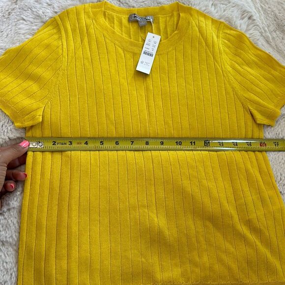 J. Crew Silk-Blend Cropped T-shirt in Yellow Size M - Picture 6 of 10